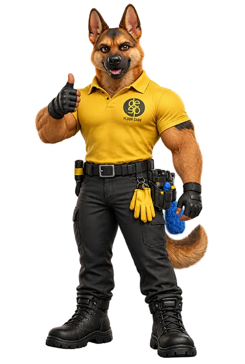 Deep Floor Care mascot giving a thumbs up