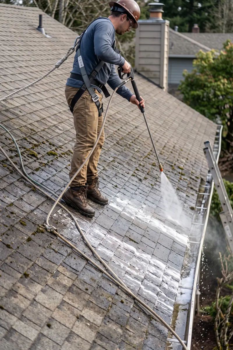Roof washing